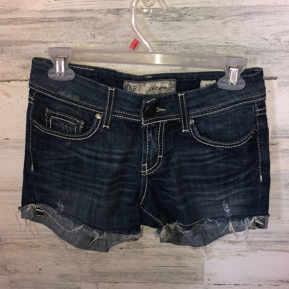 BKE culture jean shorts distressed jean shorts darker in color size 26​​​